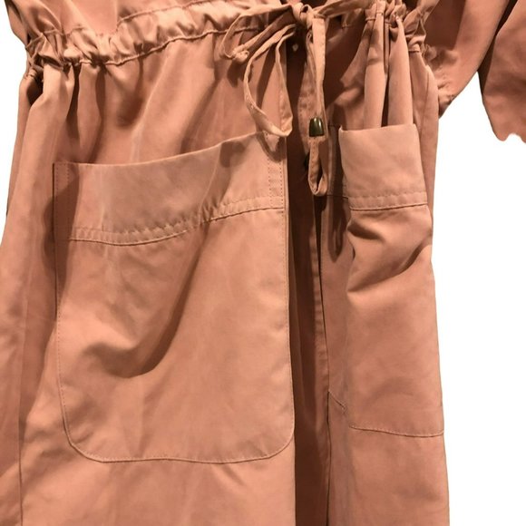 Love Tree Sz M Pink Hooded Wrap Jacket Drawstring Pockets Roll Tab - Picture 2 of 7